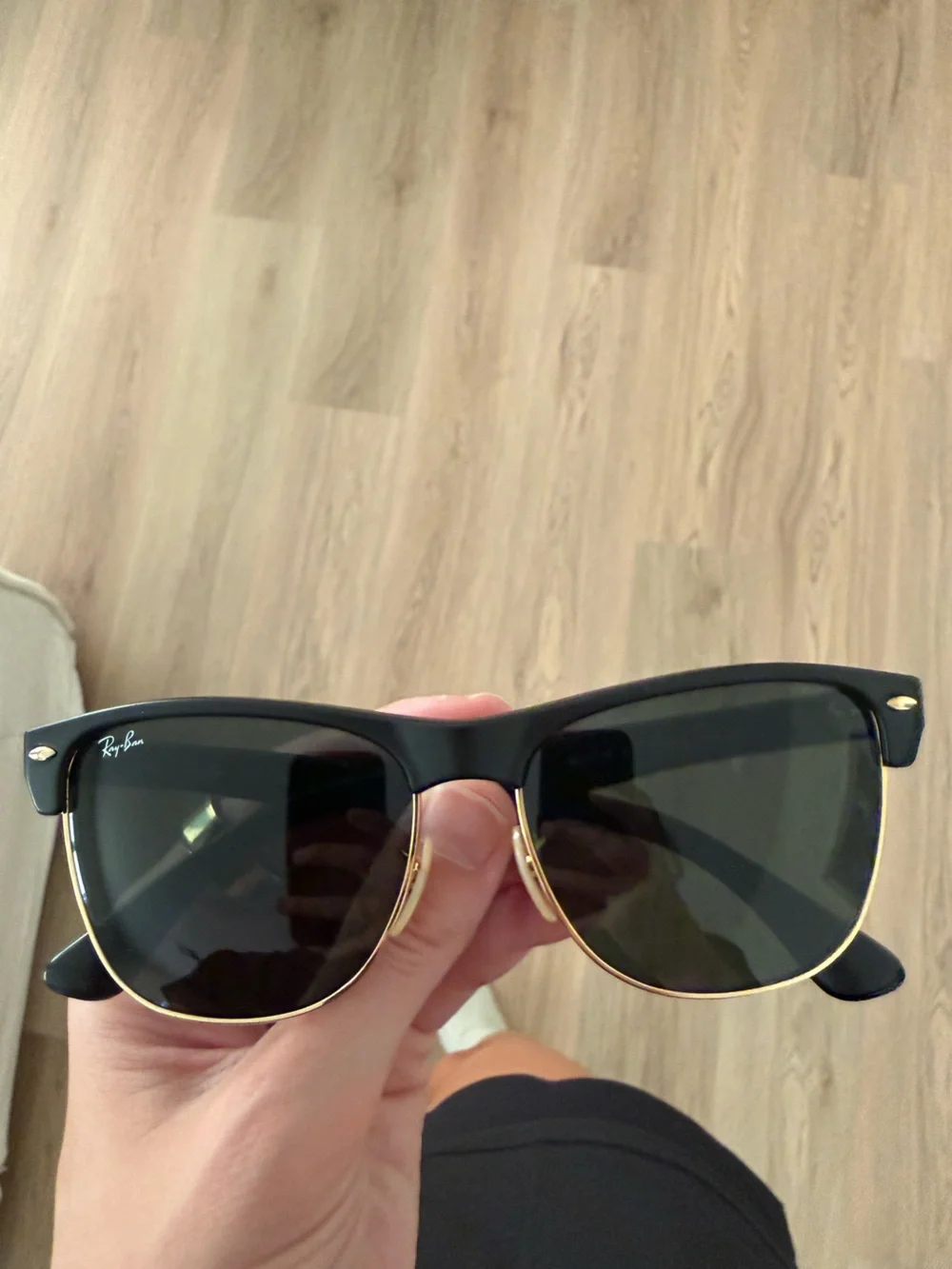 Ray-Ban Black and Gold Clubmaster Sunglasses